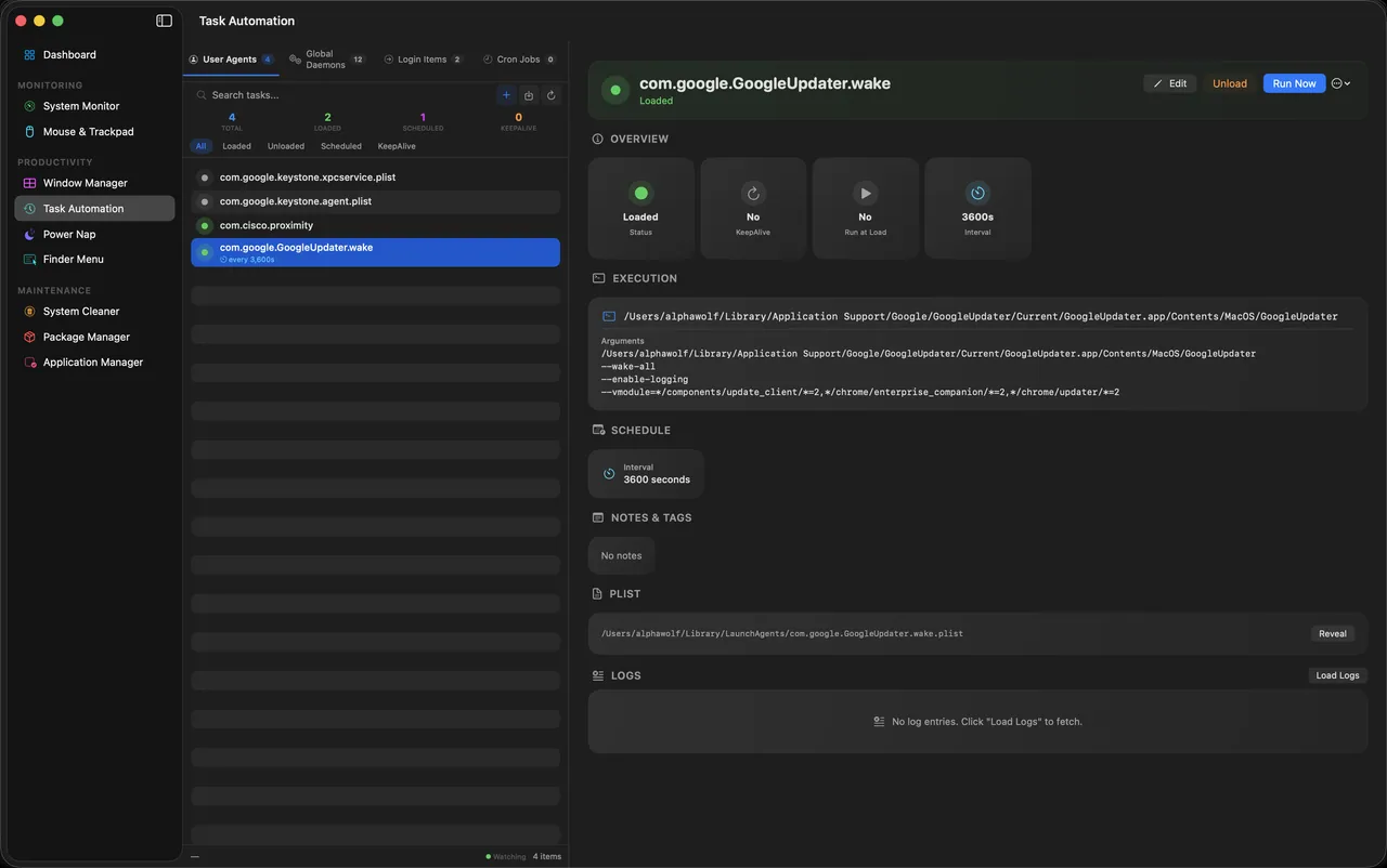 Task Automation in MyMac